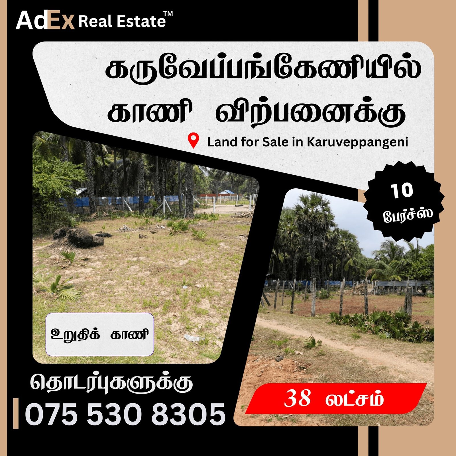 Land for Sale in Karuvepankerni Batticaloa (10 Perches)