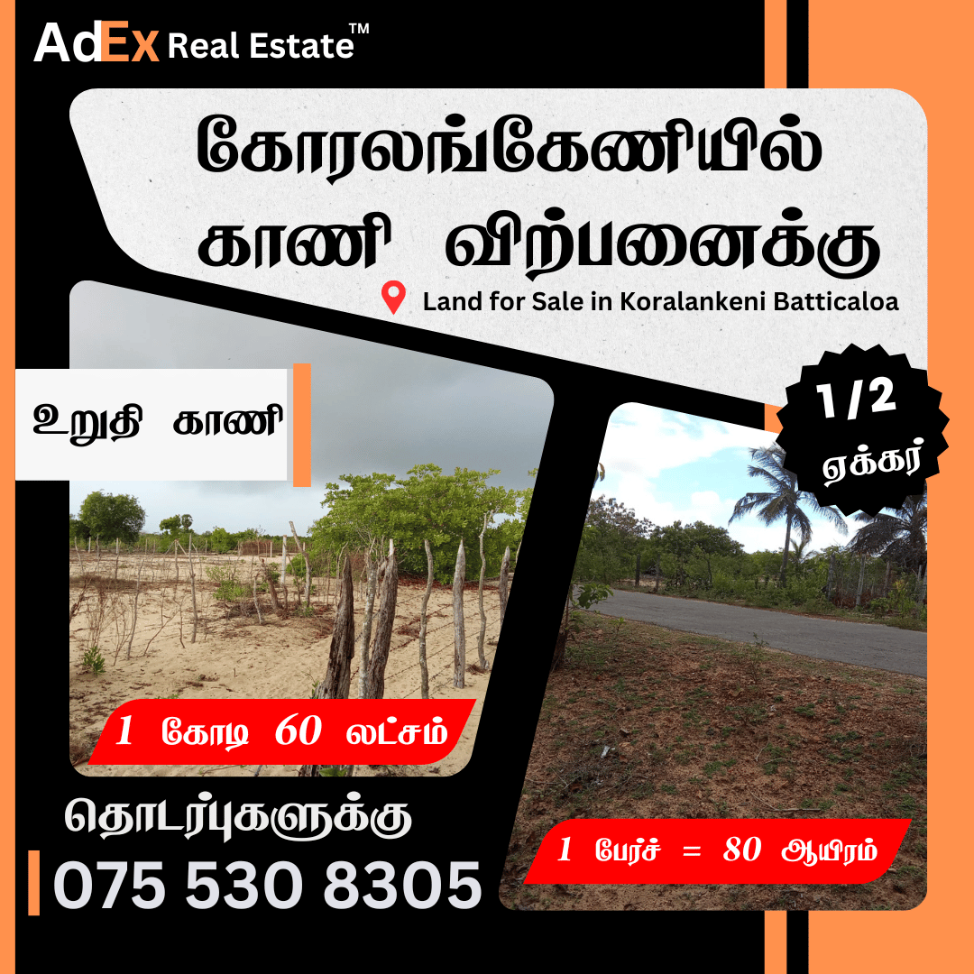Land for Sale in Koralankeni Batticaloa